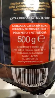 Lista de ingredientes del producto Garbanza Blanca Don Pedro 500 g