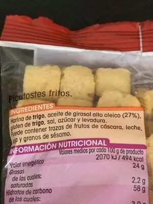 Lista de ingredientes del producto Picatostes Fritos  