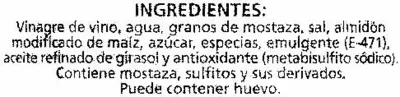 Lista de ingredientes del producto Salsa de mostaza "Alipende" - DESCATALOGADO Alipende 290 g (neto)