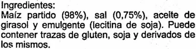 Lista de ingredientes del producto Tortitas de maiz Alipende 130 g