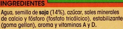 Lista de ingredientes del producto Bebida de soja Alipende 1 l