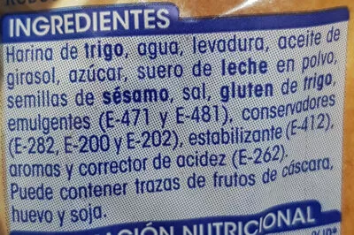 Lista de ingredientes del producto Panecillos para hamburguesas Alipende 4 x 75 g