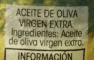 Lista de ingredientes del producto Aceite de oliva virgen extra Alipende, AhorraMas S.A. 1 l