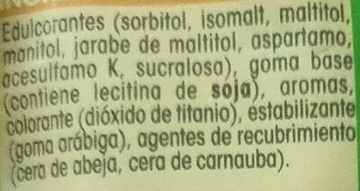 Lista de ingredientes del producto Chicles sabor Hierbabuena SIN Azúcar Alipende 45 g