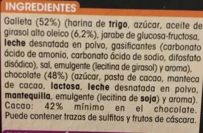 Lista de ingredientes del producto Gallera con tableta de chocolate negro Alipende 150 g