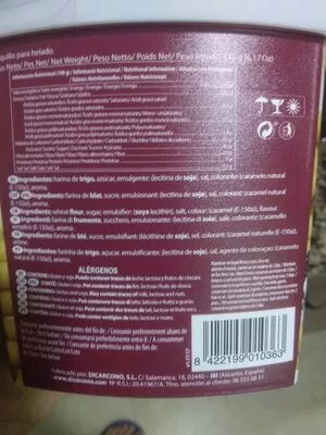 Lista de ingredientes del producto Barquillos artesanos Dicar 175 g