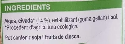 Lista de ingredientes del producto Bebida de avena(ecologica) Bonpreu 