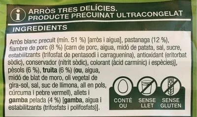 Lista de ingredientes del producto Arroz 3 delicias Bonpreu 450 g