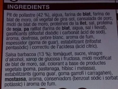 Lista de ingredientes del producto Nuggets Bonpreu 