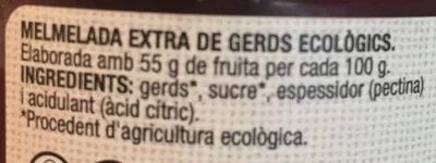 Lista de ingredientes del producto Melmelada de gerds Bonpreu 350 g