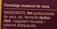 Lista de ingredientes del producto Gouda Sense Lactosa Bonpreu 