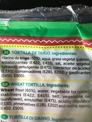 Lista de ingredientes del producto Mexifoods 6 Flour Tortillas 25CM Mexifoods 