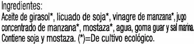 Lista de ingredientes del producto Mayonesa sin huevo ecológica "Ecocesta Productos Ecológicos" (Mayonesoja) Ecocesta 240 g