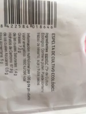 Lista de ingredientes del producto Espelta el Granero integral 500 g