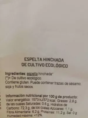 Lista de ingredientes del producto Cereales el Granero integral bio el Granero integral 