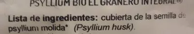 Lista de ingredientes del producto Psyllium 150GR Bio E. g El Granero INTEGRAL 150 g