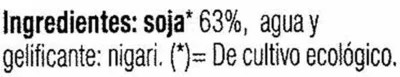 Lista de ingredientes del producto Tofu estilo japonés de agricultura ecológica El Granero 300 g (neto)