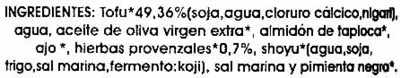 Lista de ingredientes del producto Paté vegetal de tofu y finas hierbas Vegetalia 210 g