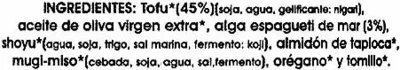 Lista de ingredientes del producto Paté vegetal de tofu y algas Vegetalia 210 g