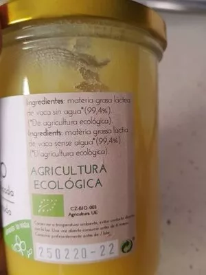 Lista de ingredientes del producto Ghee bio vegetalia 