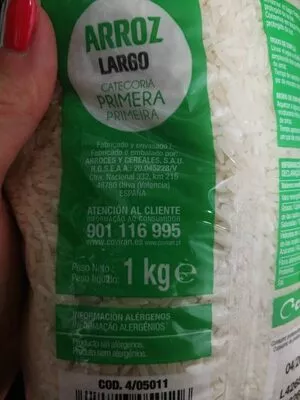 Lista de ingredientes del producto Arroz Coviran 1 kg