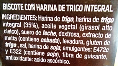 Lista de ingredientes del producto Biscote Tosta Covirán 225 g