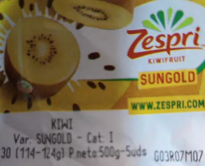 Lista de ingredientes del producto Sungold kiwi Zespri 