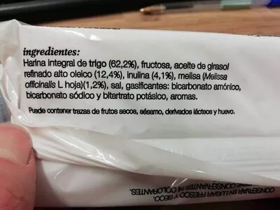 Lista de ingredientes del producto Melisa galleta integral soria natural 165 g