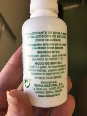 Lista de ingredientes del producto Steviat Soria Natural 30 ml