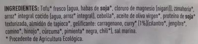 Lista de ingredientes del producto Hamburguesa vegetal al curry Soria Natural 160 g (2 x 80g)