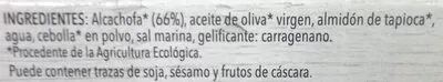 Lista de ingredientes del producto Paté vegetal de alcachofa Soria Natural 100 g (2 x 50 g)