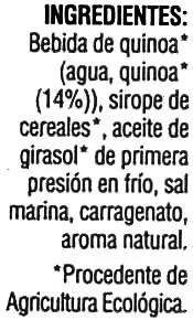 Lista de ingredientes del producto Bebida de quinoa ecológica Soria Natural 1 l