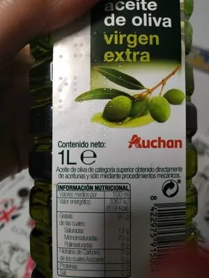 Lista de ingredientes del producto Aceite de oliva virgen extra Auchan 