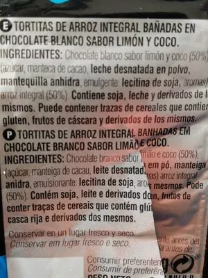 Lista de ingredientes del producto Galette chocolat blanc Bicentury 