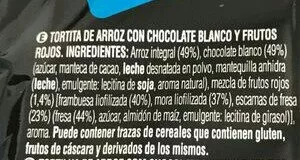 Lista de ingredientes del producto Tortita bicentury 