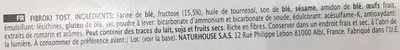 Lista de ingredientes del producto Fibroki Tost Naturhouse, Natur House 