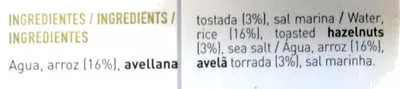 Lista de ingredientes del producto Bebida de arroz + avellanas Yosoy 1 l