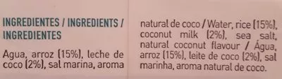 Lista de ingredientes del producto Yosoy Bebida de Arroz + coco Liquats Vegetals SA 