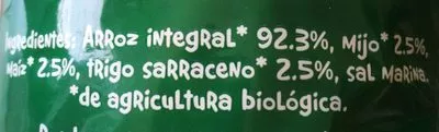 Lista de ingredientes del producto Tortitas de arroz multicereales bio Biocop 200 g