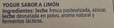 Lista de ingredientes del producto Yogur sabor limón La Fageda 