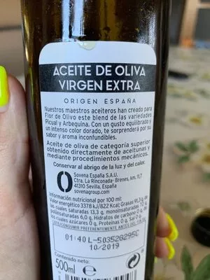 Lista de ingredientes del producto Aceite de oliva virgen extra Flor de Olivo 500 ml