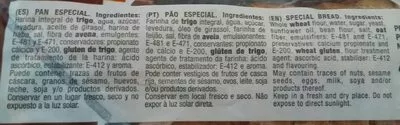 Lista de ingredientes del producto Pain intégral Froiz 