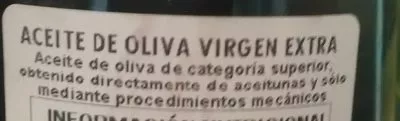 Lista de ingredientes del producto Aceita de oliva virgen extra  