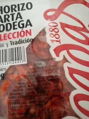 Lista de ingredientes del producto Chorizo sarta bodega boadas 80 g