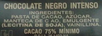 Lista de ingredientes del producto Pedro mayo intenso 75% pedro mayo 