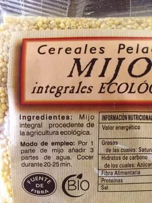 Lista de ingredientes del producto Mijo  500 g