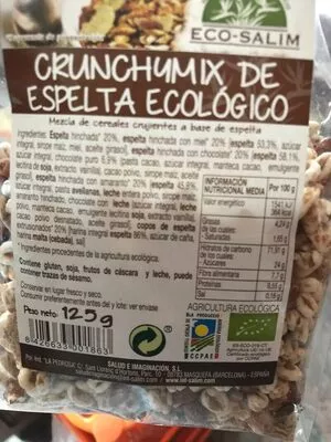 Lista de ingredientes del producto CRUNCHYMIX ESPELTA  