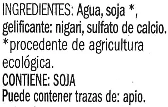 Lista de ingredientes del producto Tofu Ahumado Biográ 260 g