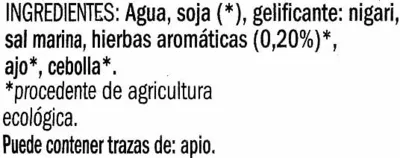 Lista de ingredientes del producto Bio Tofu Finas hierbas Biográ 280 g