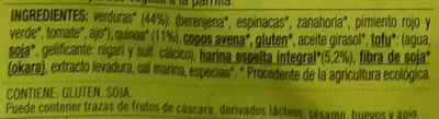 Lista de ingredientes del producto Vistecca quinoa y verduras Biográ, Vistteca 90 g